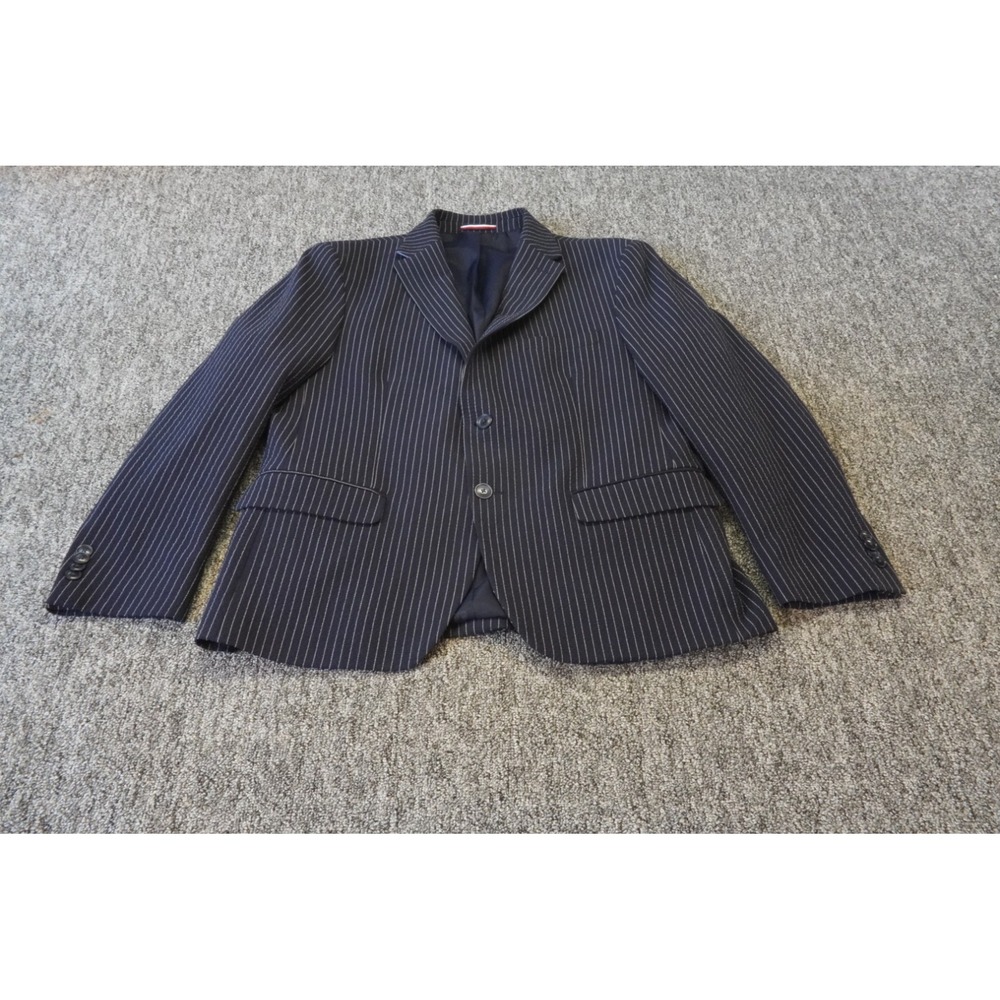 Tommy Hilfiger Blazer Jacket Mens 42S Blue White Pinstripe Stretch Notch Lapel